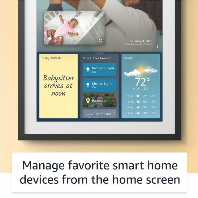 Смарт тонколона Amazon Echo Show 15, сензорен екран, гласов асистент, Черен