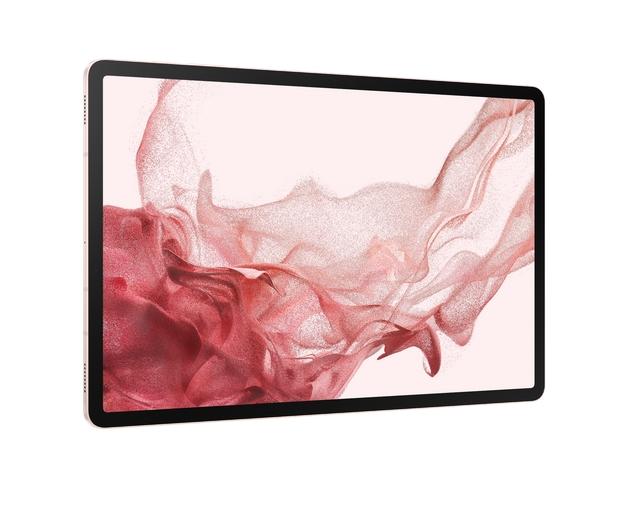 Таблет Samsung SM-X800 TAB S8+ Wi-Fi 12.4", 2800 x 1752 Super AMOLED, HDR10+, 120Hz, 128GB, Octa-Core (1x3.00 GHz, 3x2.5 GHz, 4x1.8GHz), 8 GB RAM , 4xAKG Tuned Speakers, Bluetooth 5.2, 13 MP, 6 MP + 12 MP Selfie, 10 090 mAh, Android 12, Pink Gold