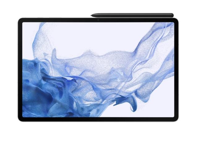 Таблет Samsung SM-X800 TAB S8+ Wi-Fi 12.4", 2800 x 1752 Super AMOLED, HDR10+, 120Hz, 128GB, Octa-Core (1x3.00 GHz, 3x2.5 GHz, 4x1.8GHz), 8 GB RAM , 4xAKG Tuned Speakers, Bluetooth 5.2, 13 MP, 6 MP + 12 MP Selfie, 10 090 mAh, Android 12, Silver