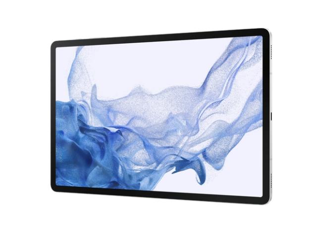 Таблет Samsung SM-X800 TAB S8+ Wi-Fi 12.4", 2800 x 1752 Super AMOLED, HDR10+, 120Hz, 128GB, Octa-Core (1x3.00 GHz, 3x2.5 GHz, 4x1.8GHz), 8 GB RAM , 4xAKG Tuned Speakers, Bluetooth 5.2, 13 MP, 6 MP + 12 MP Selfie, 10 090 mAh, Android 12, Silver