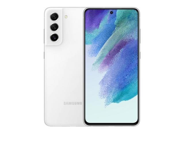 Мобилен телефон Samsung SM-G990B GALAXY S21 FE 5G 256 GB, Octa-Core (1x 2.84 GHz, 3x2.42 GHz, 4x1.8 GHz), 8 GB RAM, 6.4'' 1080 x 2400 Dynamic AMOLED 2X, 120 Hz, HDR 10+ , 12 MP + 8 MP + 12 MP + 32 MP Selfie, 4500 mAh, Dual SIM, Android 12, White