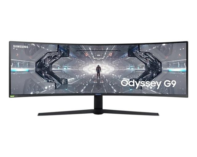 Монитор Samsung LC49G95T, 49" Odyssey GAMING, Curved VA QLED, 1000R, 240 Hz, 1 ms GTG, 5120 x 1440, 32:9 Aspect Ratio, 420cd/m2, 2500:1, G-Sync, FreeSync Premium Pro, Eye Saver Mode, Flicker Free, Black Equalizer, Low Input Lag Mode, 2xDisplay Port, 