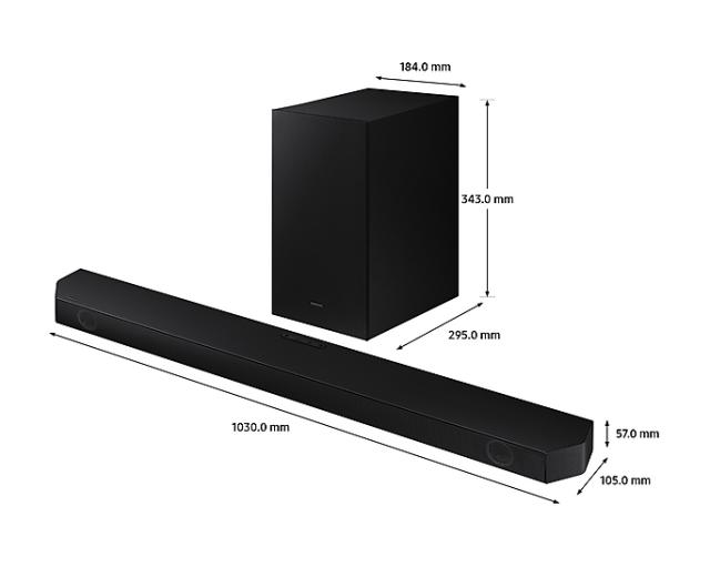 Аудио система Samsung HW-Q60B Soundbar 3.1, 340W, Subwoofer Wireless, Dolby, DTS:X, Black