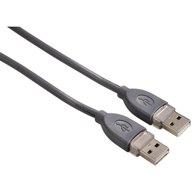 Кабел HAMA, USB-A мъжко - USB-А мъжко, 1.8 м, 1 звезда, екраниран