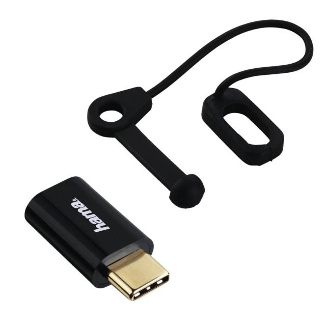 Адаптер HAMA  USB-C мъжко- Micro USB B женско , 480Mbit/s, Черен
