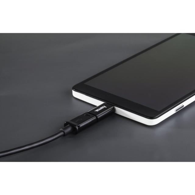 Адаптер HAMA  USB-C мъжко- Micro USB B женско , 480Mbit/s, Черен