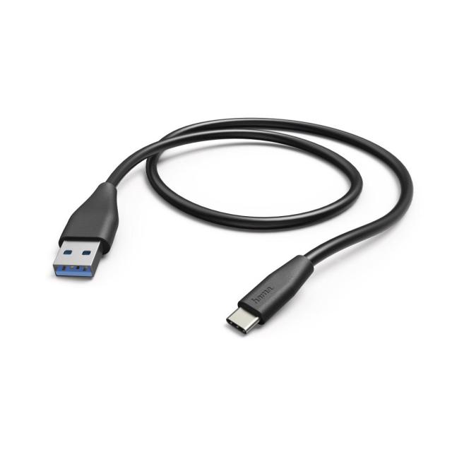 Кабел HAMA, USB-C мъжко - USB 3.1 A мъжко, 5Gbit/s, 1.5 м., Черен