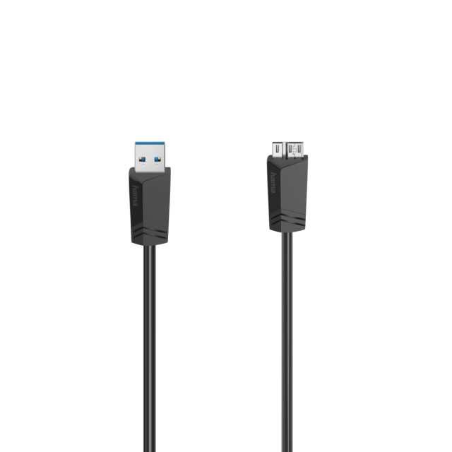 Кабел HAMA, A(м) към Micro USB B(м), USB 3.0, 1.5m, Черен