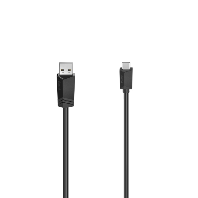 Кабел HAMA  USB-C(м) към USB-А(м) 2.0, 480Mbit/s, 0.75 м, Черен