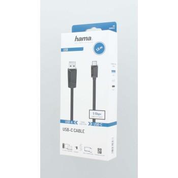 Кабел HAMA USB Type-C към USB-A(м)  3.2 Gen.1 мъжко , 5Gbit/s, 1.5 м., Черен