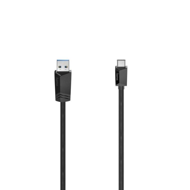 Кабел HAMA USB-C(м) 3.2 Gen 2 към USB-А(м), 1 м, 10 Gbit/s.,3А