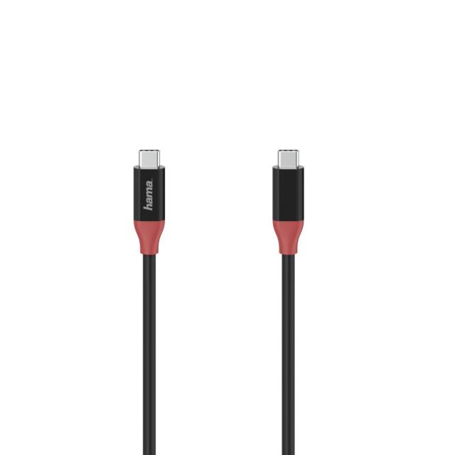 Кабел HAMA Essential Line, USB 4 Gen3, USB-C мъжко-мъжко, 40 Gbit/s, 0.8 м, Черен