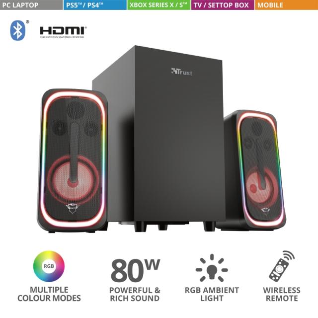 Аудио система TRUST GXT 635 Rumax 2.1 RGB Bluetooth Speaker Set