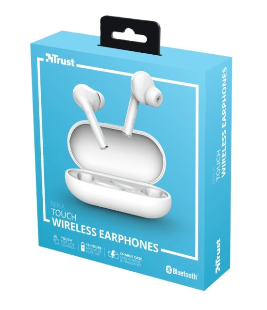 Слушалки TRUST Nika Touch Bluetooth Earphones White