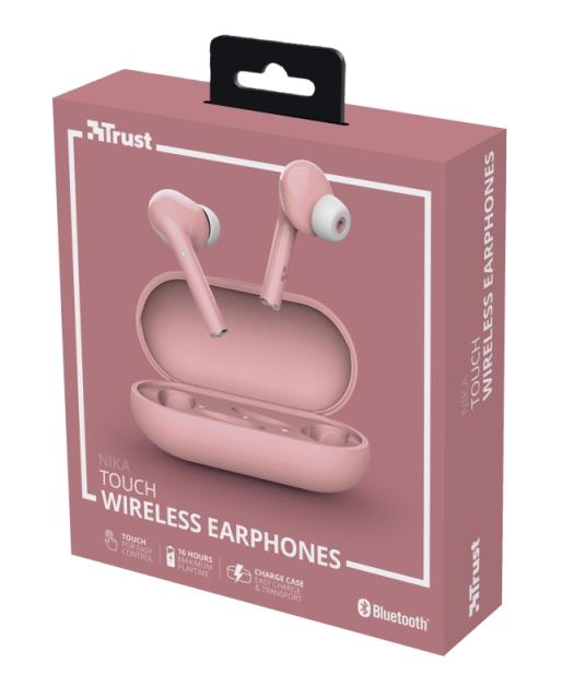 Слушалки TRUST Nika Touch Bluetooth Earphones Pink