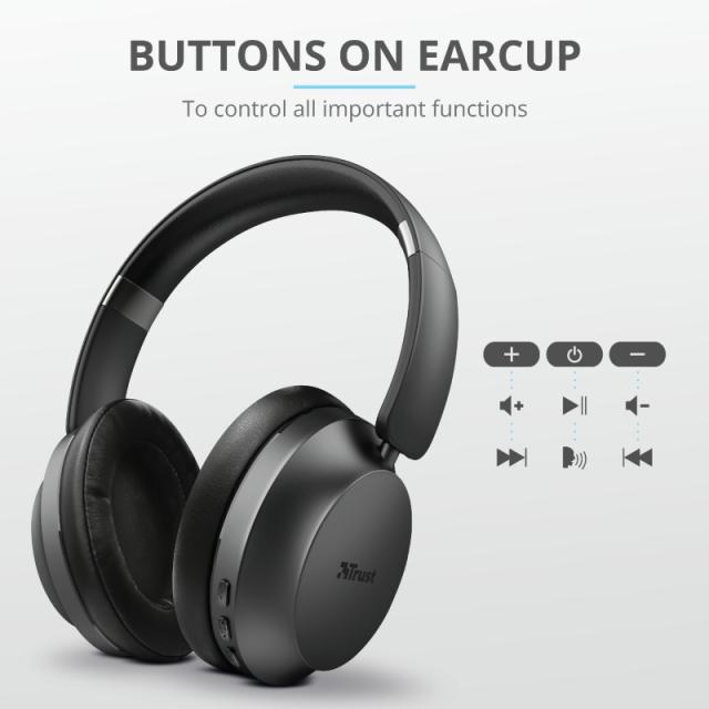Слушалки TRUST Eaze Bluetooth Wireless Headphones