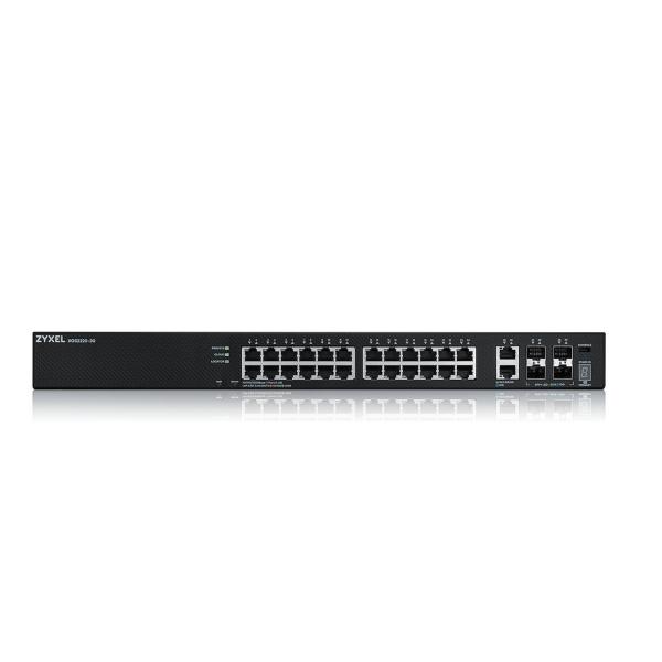 Комутатор ZyXEL XGS2220-30, L3 Access Switch, 24x1G RJ45 2x10mG RJ45, 4x10G SFP+ Uplink, incl. 1 yr NebulaFlex Pro