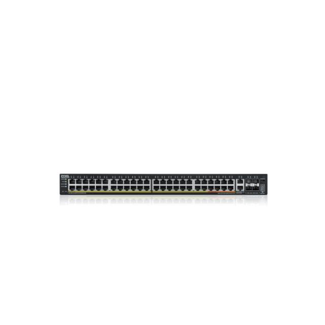 Комутатор ZyXEL XGS2220-54HP, L3 Access Switch, 600W PoE, 40xPoE+/10xPoE++, 48x1G RJ45 2x10mG RJ45, 4x10G SFP+ Uplink, incl. 1 yr NebulaFlex Pro