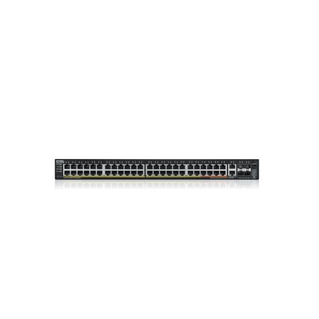 Комутатор ZyXEL XGS2220-54FP, L3 Access Switch, 960W PoE, 40xPoE+/10xPoE++, 48x1G RJ45 2x10mG RJ45, 4x10G SFP+ Uplink, incl. 1 yr NebulaFlex Pro