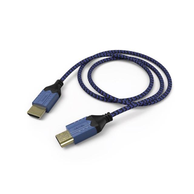 Кабел HAMA HDMI мъжко - HDMI мъжко, 4K, за PS4, PS5, 2.5 м, Позлатени конектори, Син