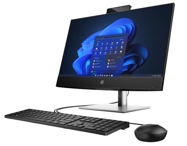 Настолен компютър - всичко в едно HP ProOne 440 G9 All-in-One, Core i5-12400T(1.8GHz, up to 4.2GHz/18MB/6C), 23.8" FHD IPS non-Touch + 5MP WebCam, 8GB 3200Mhz 1DIMM, 512GB PCIe SSD, NO DVDRW,  Wi-Fi 6 + BT 5.2, FreeDOS, 2 Year Warranty On-site
