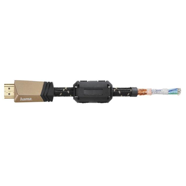 Кабел HAMA Premium, HDMI мъжко - HDMI мъжко, 1.5 м, Ферит, Позлатени конектори