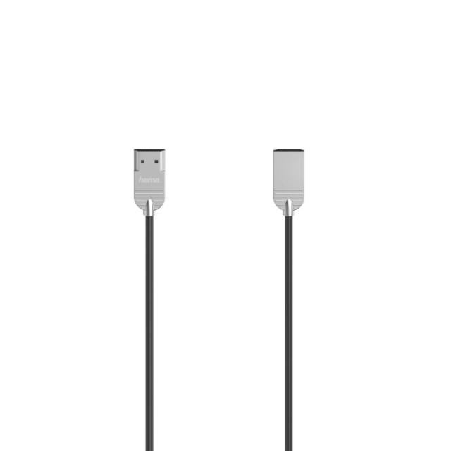 Кабел HAMA Ultra-Slim, HDMI мъжко - HDMI мъжко, Ultra-HD, 4K, 1.0 м, Екраниран, Черен