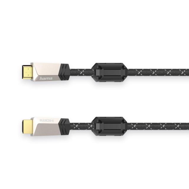 Кабел HAMA Premium, HDMI мъжко - HDMI мъжко, 3 м, Ферит, Позлатени конектори, Ethernet, Черен