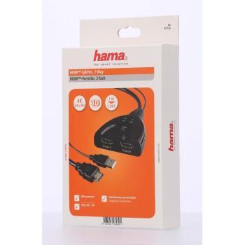 Сплитер HDMI HAMA HDMI мъжко - 2 x HDMI женско, 4K, Черен