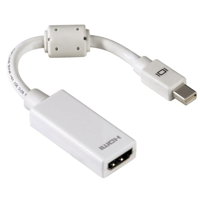 Адаптер HAMA 53246, Mini DisplayPort мъжко - HDMI женско, Full HD, Бял