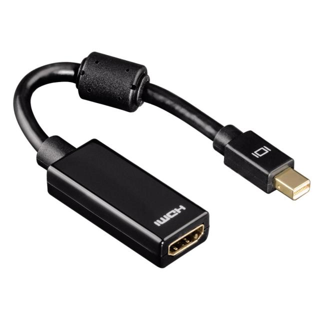 Адаптер HAMA 54560, Mini DisplayPort мъжко - HDMI женско, Full HD, 3 звезди, Черен