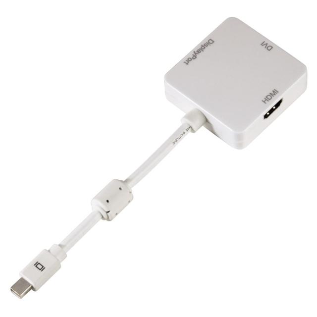 Адаптер 3 в 1 HAMA 53245 Mini DisplayPort мъжко - DVI / DisplayPort / HDMI женско, Бял