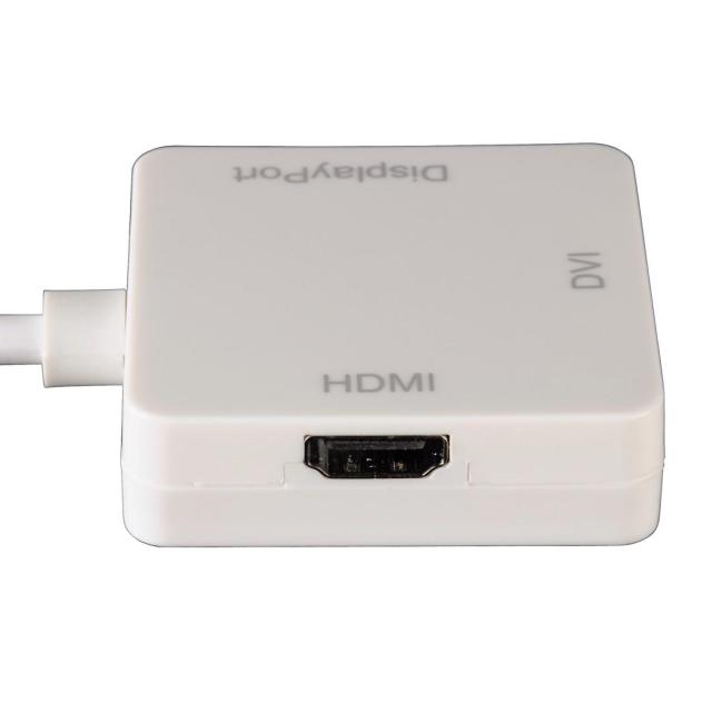 Адаптер 3 в 1 HAMA 53245 Mini DisplayPort мъжко - DVI / DisplayPort / HDMI женско, Бял