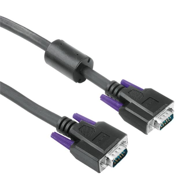 Кабел за монитор HAMA 41934, VGA мъжко - VGA мъжко, Двойно екраниран, 3.0м, Черен