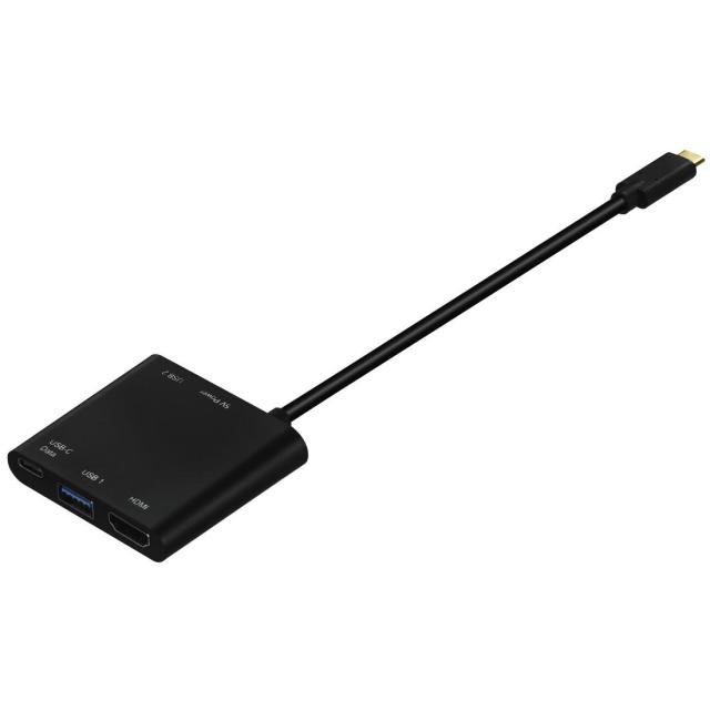 Адаптер HAMA 135729, 4 в 1, USB-C - 2 x USB 3.1, HDMI™, USB-C (данни), Черен