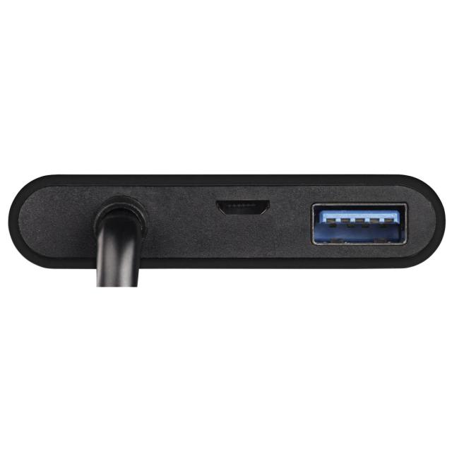 Адаптер HAMA 135729, 4 в 1, USB-C - 2 x USB 3.1, HDMI™, USB-C (данни), Черен
