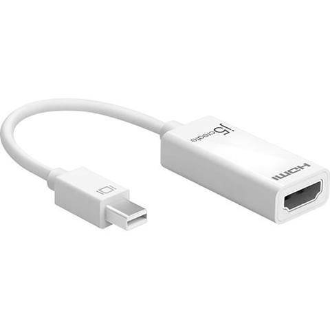 Адаптер j5create JDA159,  mini DisplayPort мъжко - HDMI женско, 4K, 125мм, Бял