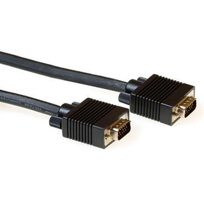 Кабел ACT AK4271, VGA мъжко - VGA мъжко, 15 pin, 15 м, Черен, Булк