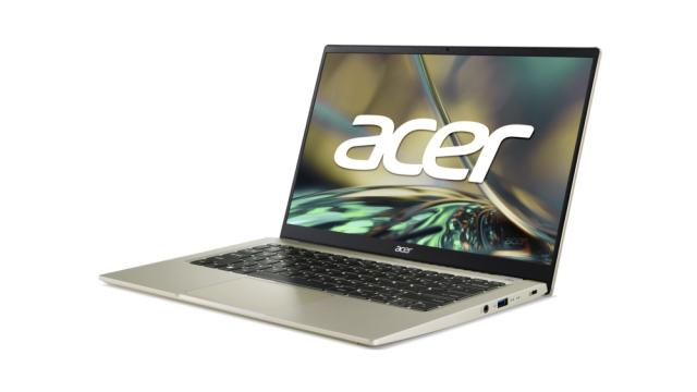 Лаптоп Acer Swift 3, SF314-512-55KB, Intel Core i5-1240P (up to 4.40 GHz, 12MB), 14" FHD IPS, 8GB LPDDR4, 512GB PCIe NVMe SSD, Intel UHD, WIFI 6E, BT, FHD Cam,FPR, Linux, Gold