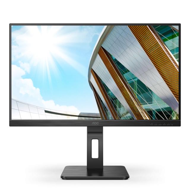 Монитор AOC 27P2C, 27" IPS WLED, 1920x1080@75Hz, 4ms GtG, 250cd m/2, 1000:1, DCR 50M:1, Adaptive Sync, FlickerFree, Low Blue Light, 2Wx2, Tilt, Height Adjust, Pivot, Swivel, HDMI, DP, USB Hub