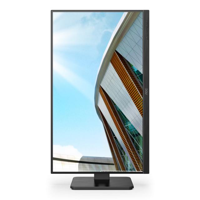 Монитор AOC 27P2C, 27" IPS WLED, 1920x1080@75Hz, 4ms GtG, 250cd m/2, 1000:1, DCR 50M:1, Adaptive Sync, FlickerFree, Low Blue Light, 2Wx2, Tilt, Height Adjust, Pivot, Swivel, HDMI, DP, USB Hub