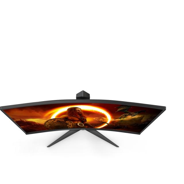 Монитор AOC CQ27G2U/BK, 27" Curved 1500R VA WLED, 2560x1440@144Hz, 4ms GtG, 1ms MPRT, 250cd m/2, 3000:1, DCR 80M:1, FreeSync Premium, FlickerFree, Low Blue Light, 2Wx2, Tilt, Height Adjust, Swivel, 2xHDMI, DP, USB Hub