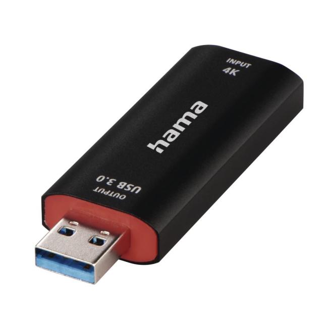 Video Recording стик HAMA 74257, HDMI женско - USB мъжко, 4К,  Черен