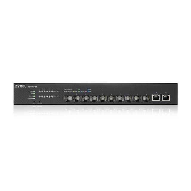 Комутатор ZyXEL XS1930-12F, 10-port 10G Smart Managed Fiber Switch, 2 Multi-Gigabit Ports