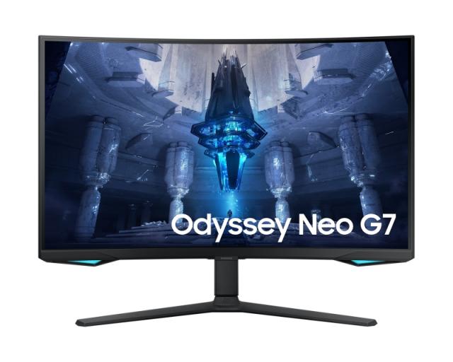 Монитор Samsung 32BG750 32" Odyssey G7 Smart, Curved 1000R, VA, 165 Hz, 1 ms GTG, 3840x2160, 350 cd/m2, 1 000 000:1 Contrast, HDR 2000, Eye Saver, Flicker Free, AMD FreeSync Premium Pro, DP 1.4, 2xHDMI 2.1, 2xUSB 3.0, Headphone Jack