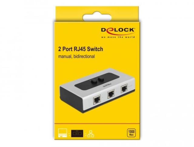 Превключвател Delock, Ръчен, 2 x RJ45 порта, 10 Gbps