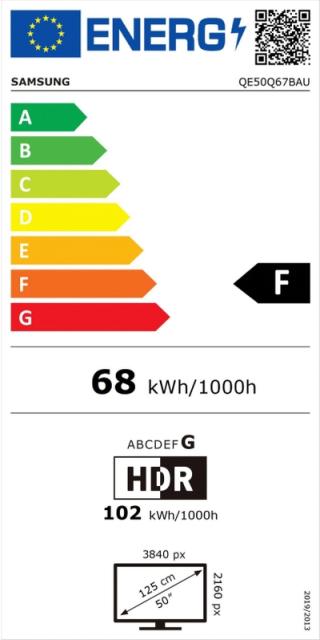 Телевизор Samsung 50'' 50Q67B QLED FLAT, SMART, 3100 PQI, Dual LED, Quantum HDR, Dolby Digital Plus, Q-Symphony, Bixby, LAN, Bluetooth 4.2, Wi-Fi, 3xHDMI 2.0, 2xUSB 2.0, Tizen 6.5, Black