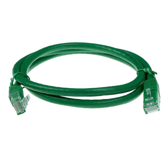 Kабел ACT U/UTP, CAT 6, RJ-45 - RJ-45, 0.5 m, Медни проводници, Зелен, Булк опаковка