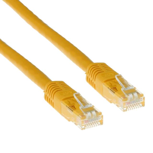 Мрежов пач кабел ACT U/UTP, CAT 6, RJ-45 - RJ-45, 2 m, Медни проводници, Жълт, Булк опаковка