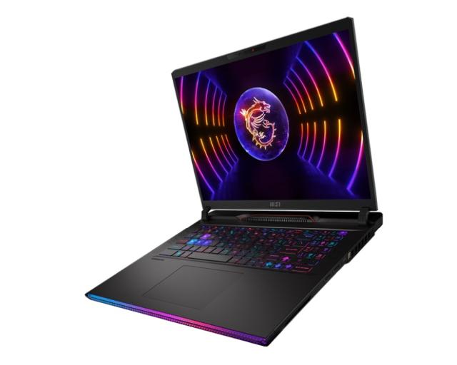 Лаптоп MSI Raider GE78 HX 13VH, RTX 4080, GDDR6 12GB, 17" 16:10 QHD+(2560x1600), 240Hz, IPS-level, i9-13950HX (24C/32T), DDR5 64GB 5600 (32GBx2), 2TB NVMe PCIe Gen4x4 SSD, 99 key per-key RGB 1.5mm, FHDCAM, 2Y, 4-Cell 99 Whr, Win 11 Home, 3.1 kg